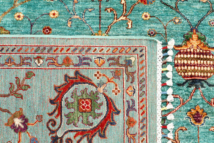 Light Sea Green Kazak 8'  x" 9'  7" - No. QA43604