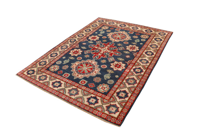 Midnight Blue Kazak 4'  10" x 6'  6" - No. QA13028
