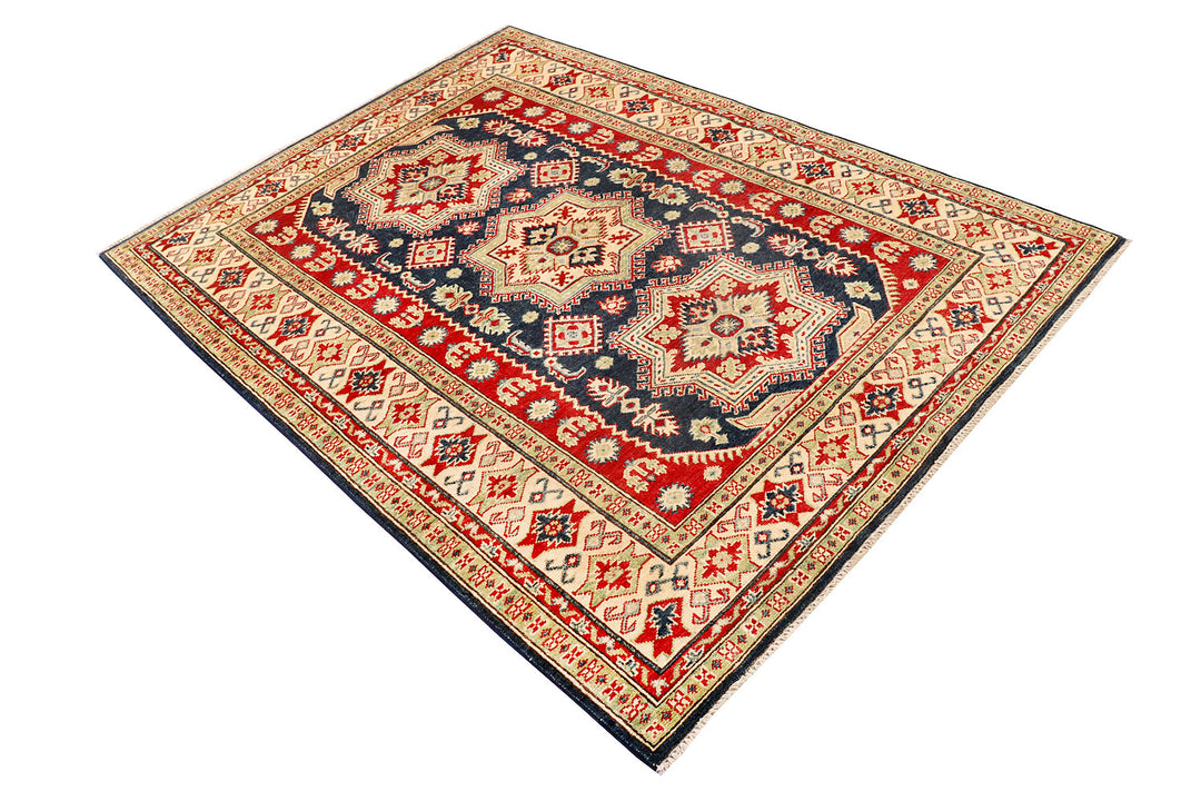 Midnight Blue Kazak 4'  11" x 6'  9" - No. QA43004