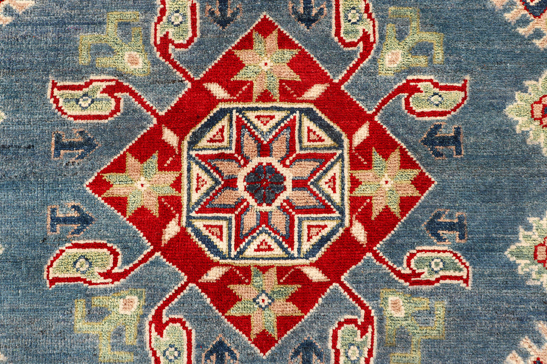 Steel Blue Kazak 4'  10" x 6'  11" - No. QA91160