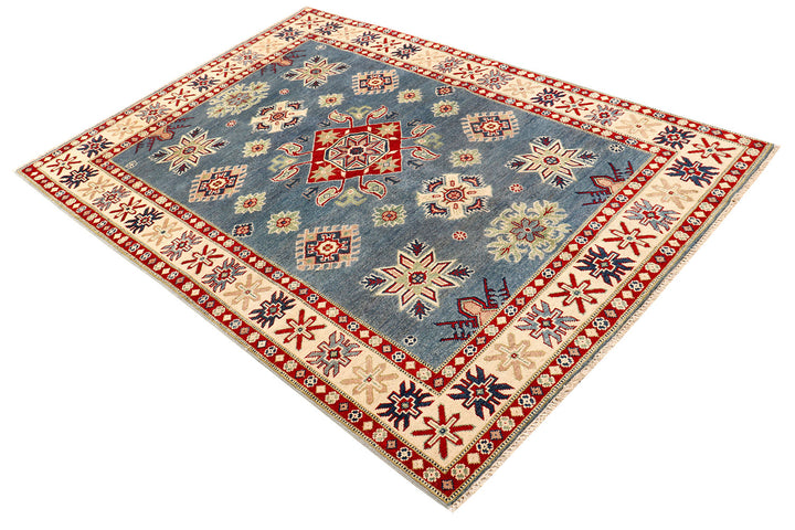 Steel Blue Kazak 4'  10" x 6'  11" - No. QA91160