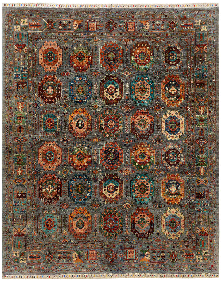 Multi Colored Kazak 8'  2" x 9'  9" - No. QA71212