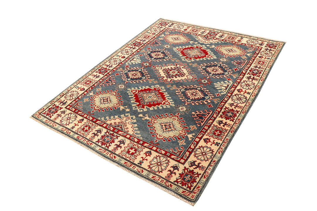 Light Slate Grey Kazak 4'  10" x 6'  2" - No. QA68239