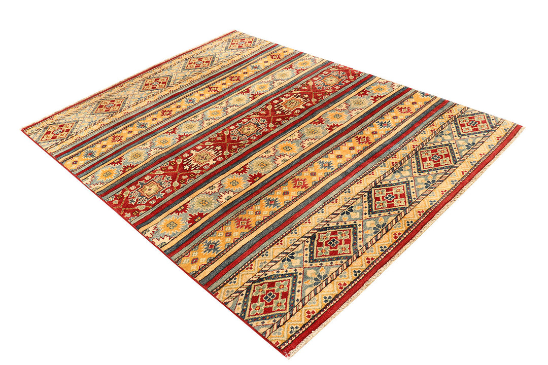 Multi Colored Kazak 5'  1" x 6'  9" - No. QA35842