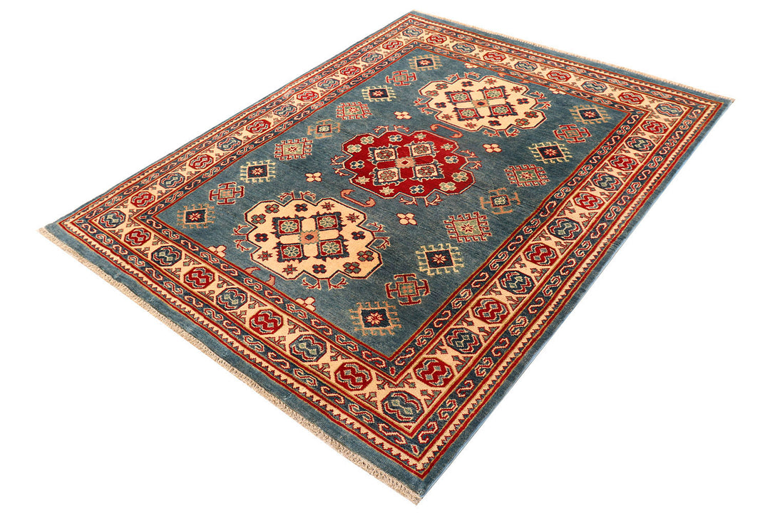 Light Slate Grey Kazak 4'  10" x 6'  2" - No. QA77333