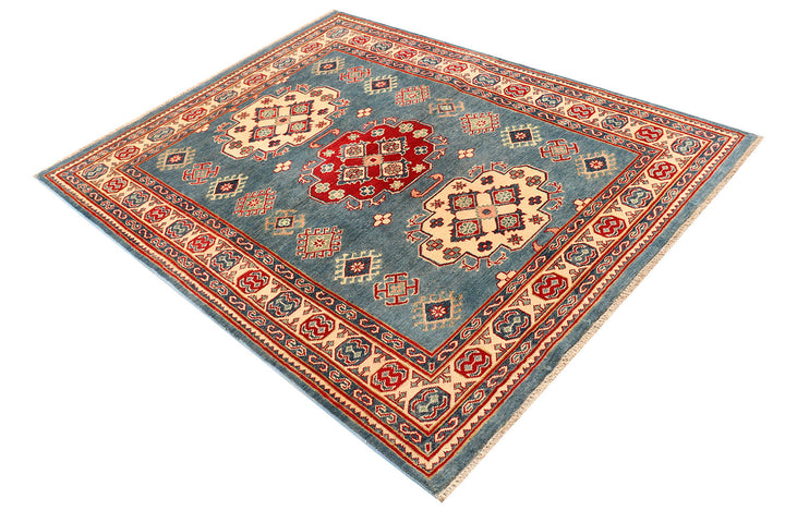 Light Slate Grey Kazak 4'  10" x 6'  2" - No. QA77333