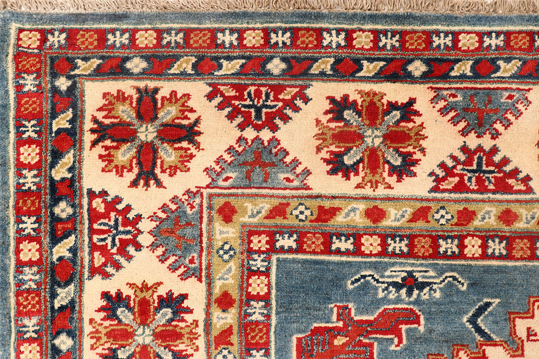 Steel Blue Kazak 5' x 6' 5 - No. 73260