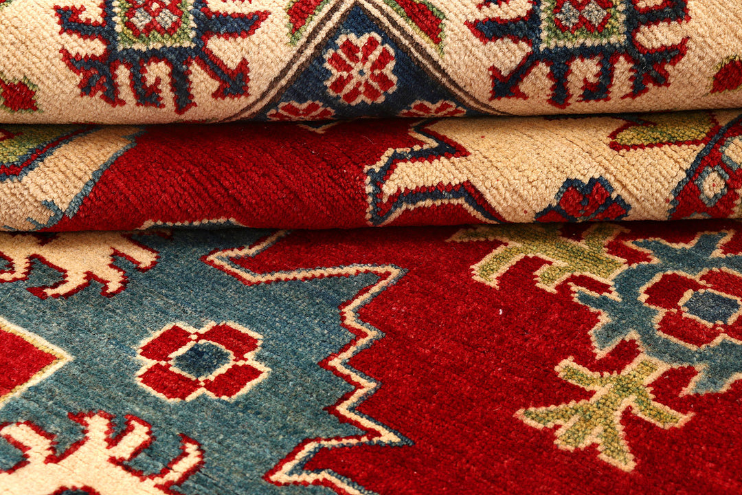 Firebrick Kazak 6'  7" x 9'  9" - No. QA30645