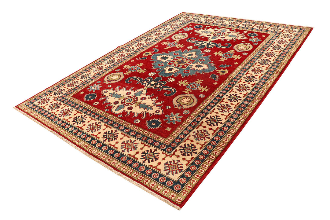 Firebrick Kazak 6'  7" x 9'  9" - No. QA30645