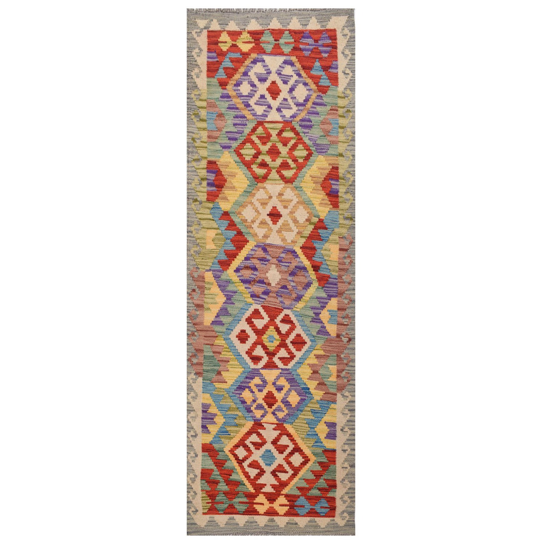 Afghan Kilim Rug 2' x 6' 1" Flat-Weave