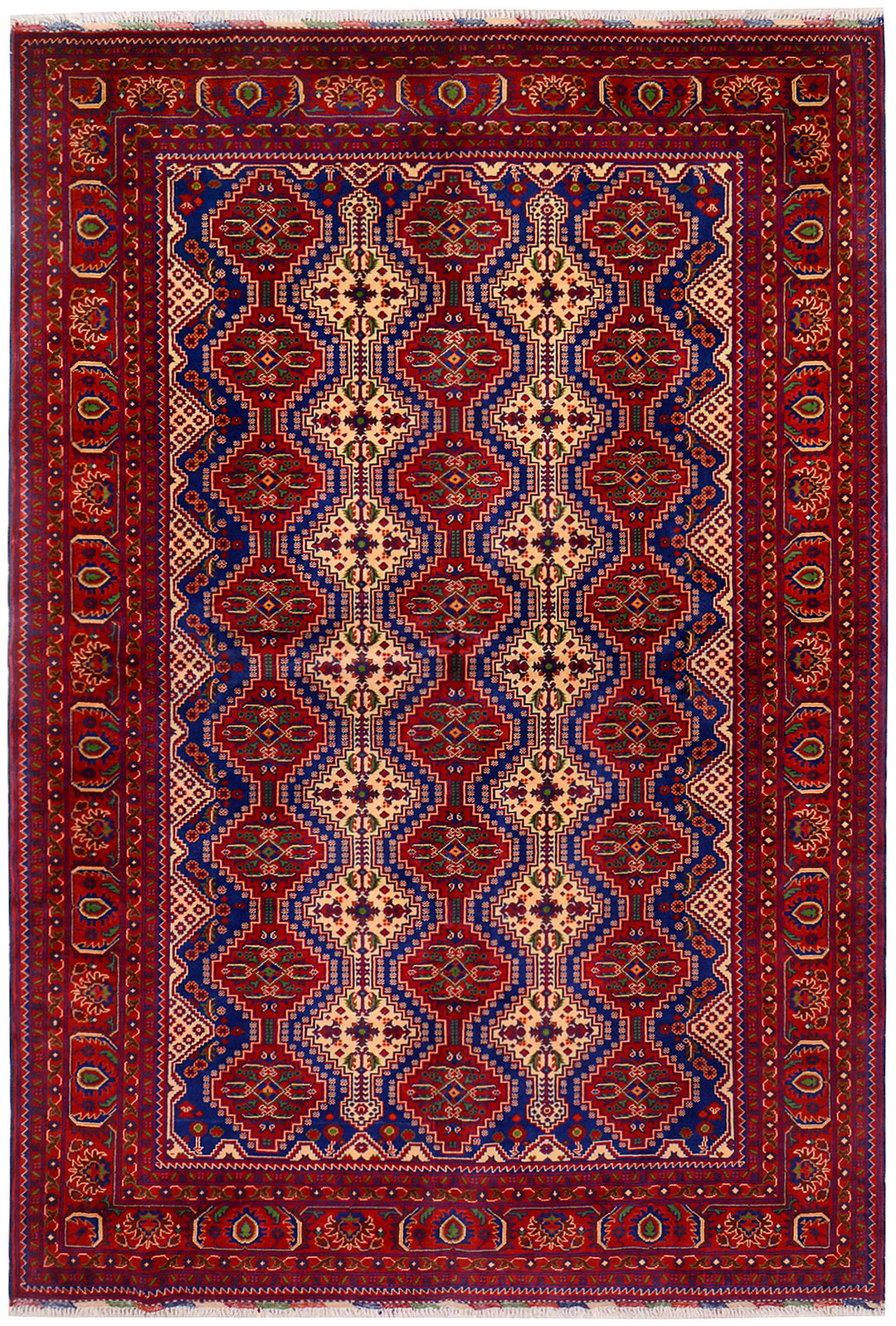 Afghan Khal Mohammadi Rug 6' 9 x 9' 10 Hand-Knotted