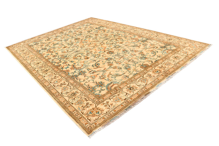 White Afghan Khal Mohammadi Rug 8' 6" x 11' 6" Hand-Knotted field