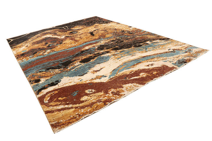 Multi Colored Abstract 8'  10" x 11'  10" - No. QA77714