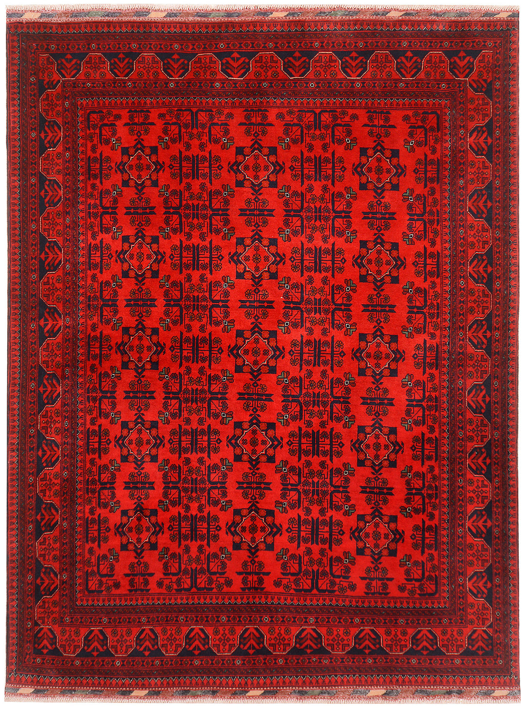 Red Afghan Khal Mohammadi Rug 5' 11 x 7' 8 Hand-Knotted