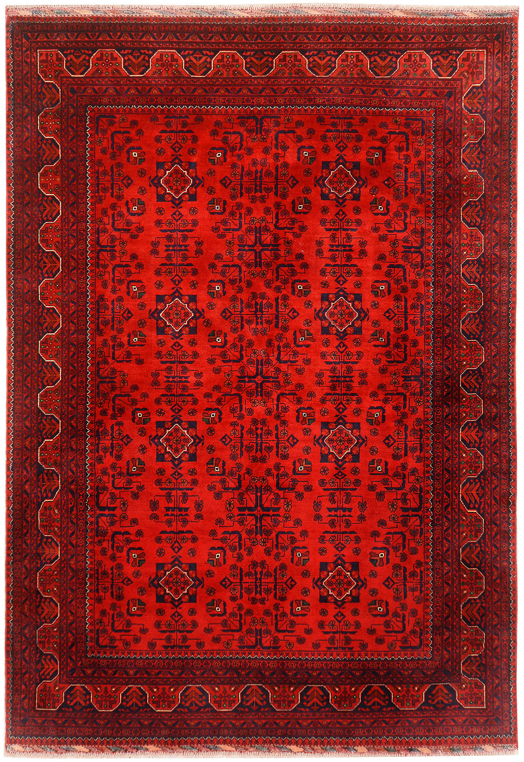 Red Khal Mohammadi Rug 5' 8 x 8' Hand-Knotted