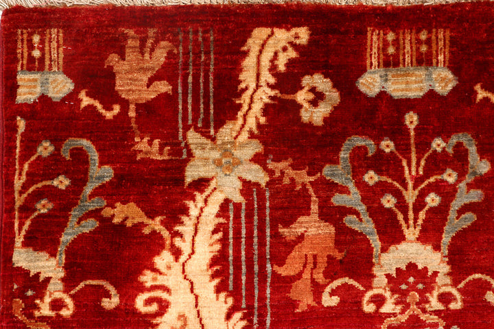 Firebrick Ikat 5' x 6' 4 - No. 73319