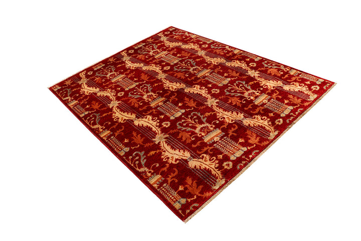 Firebrick Ikat 5' x 6' 4 - No. 73319