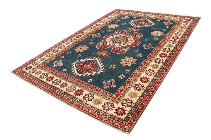 Steel Blue Kazak 6'  8" x 9'  8" - No. QA55708