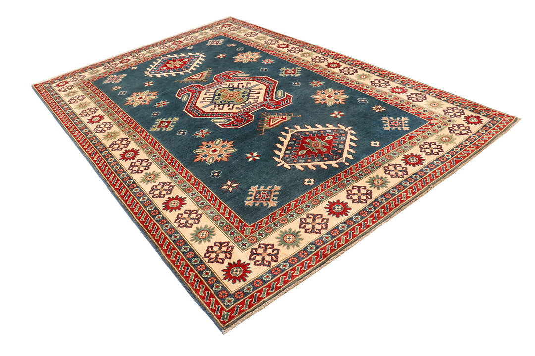 Steel Blue Kazak 6'  8" x 9'  8" - No. QA55708