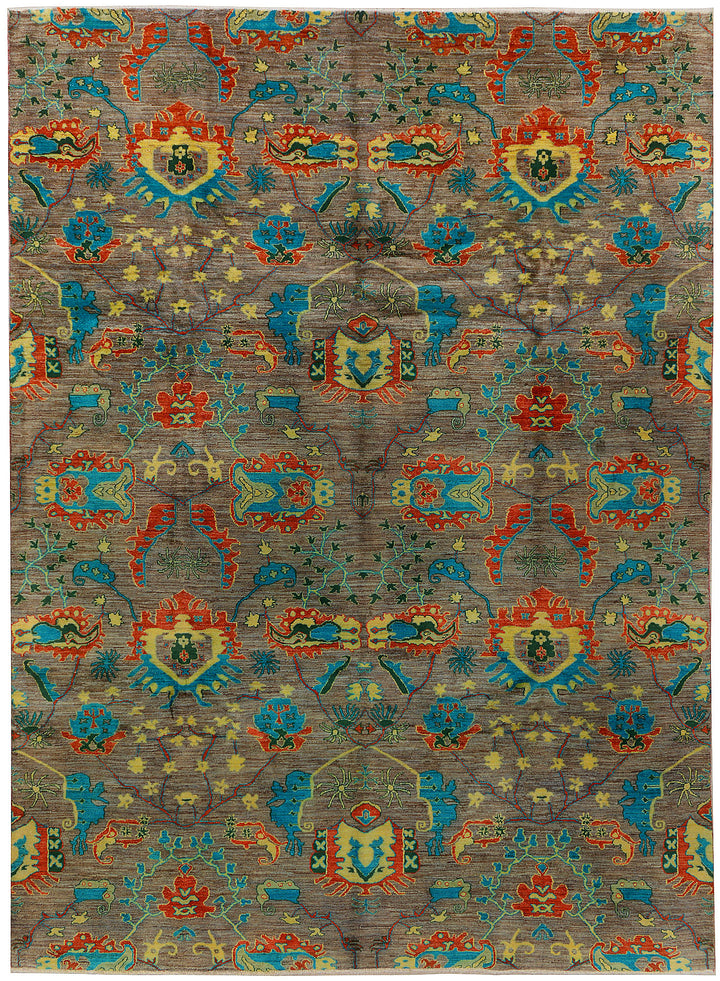 Multi Colored Suzani 8'  10" x 12'  2" - No. QA13875