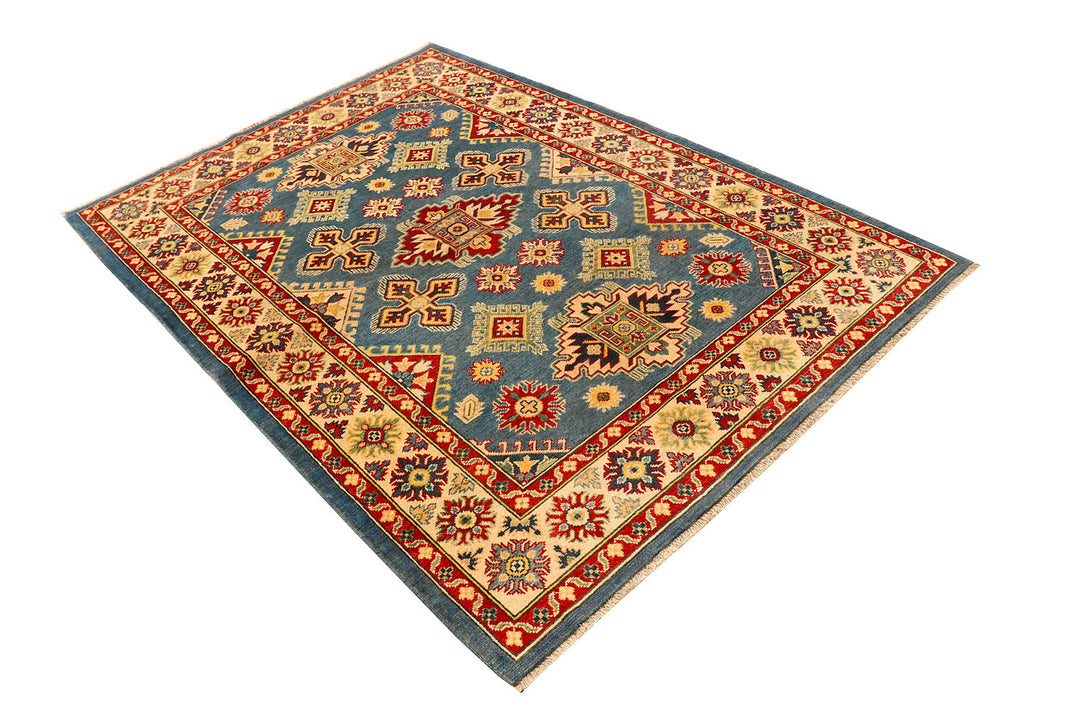 Light Slate Grey Kazak 4' 11 x 7' 1 - No. 73353