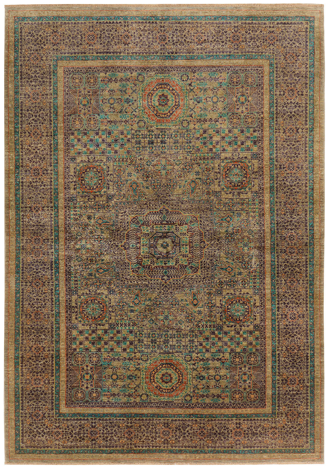 Afghan Ziegler Rug 6'9" x 9'9" Hand-Knotted