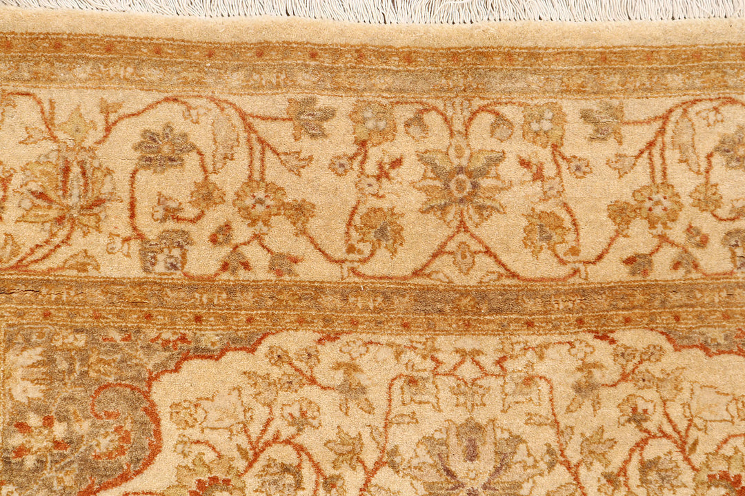 White Afghan Isfahan Rug 4'2" x 6'1" Hand-Knotted view