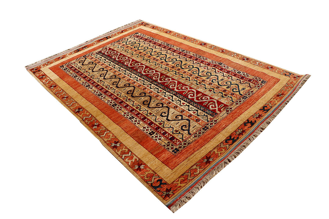 Multi Colored Shawl 5'  6" x 7'  5" - No. QA90471