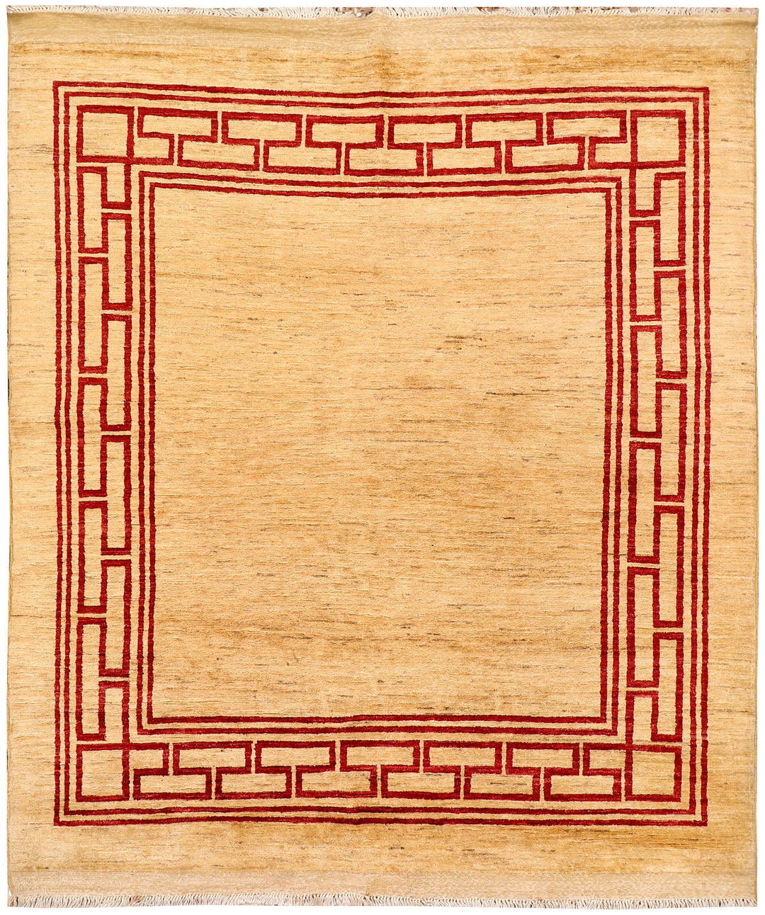 Afghan Gabbeh Rug 6'3" x 6'9" Hand-Knotted