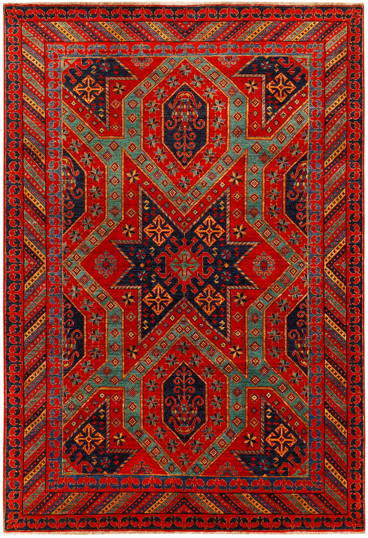 Red Mamluk 6'  11" x 9'  11" - No. QA18058