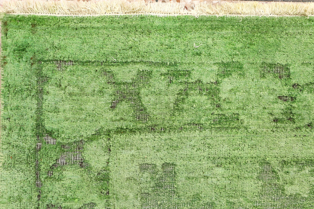 Dark Sea Green Overdyed 5'  5" x 7'  11" - No. QA62919