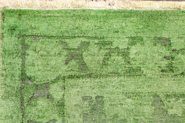 Dark Sea Green Overdyed 5'  5" x 7'  11" - No. QA62919