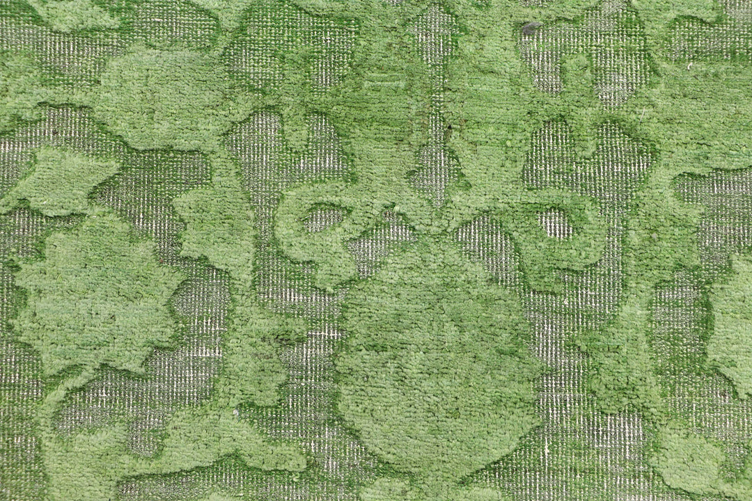 Dark Sea Green Overdyed 5'  5" x 7'  11" - No. QA62919