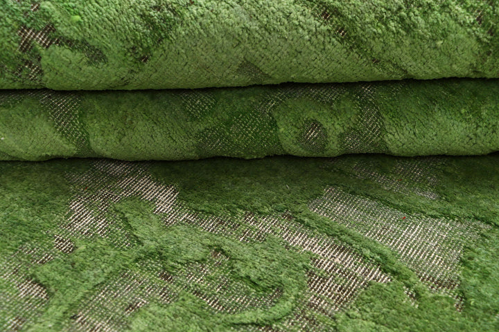 Dark Sea Green Overdyed 5'  5" x 7'  11" - No. QA62919