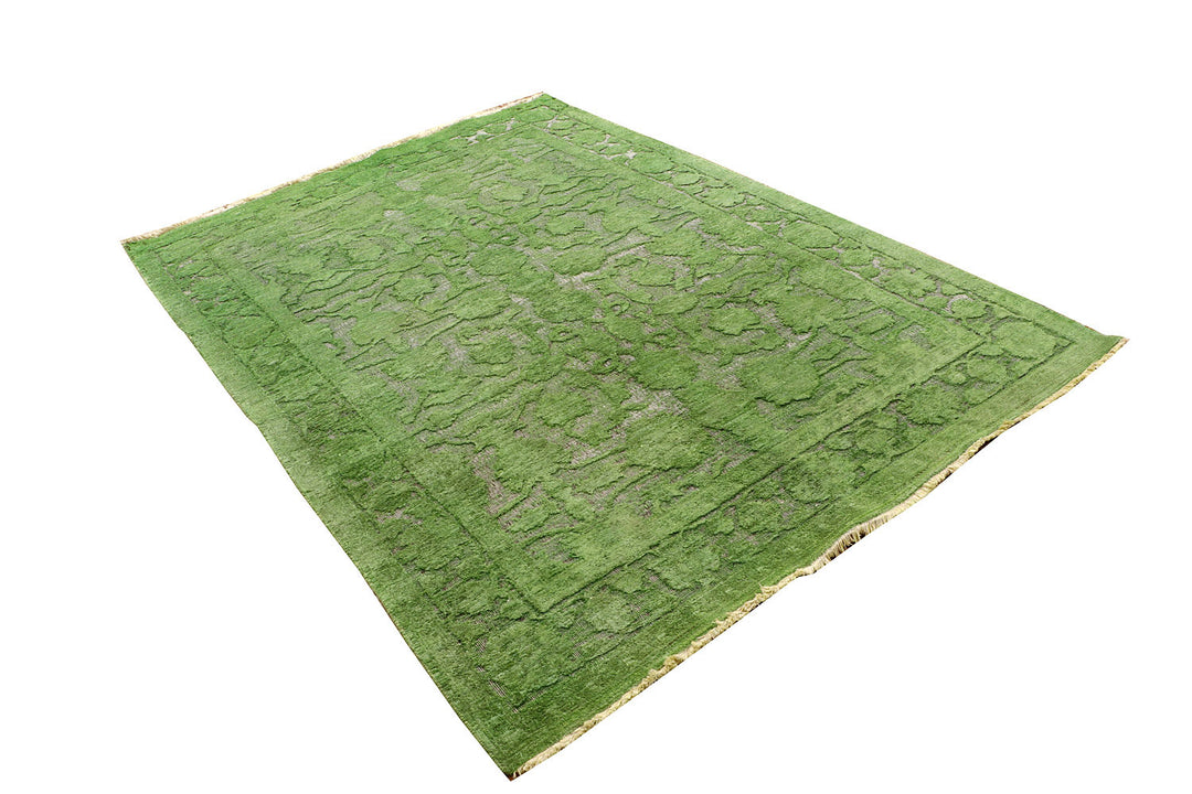 Dark Sea Green Overdyed 5' 5 x 7' 11 - No. 73434