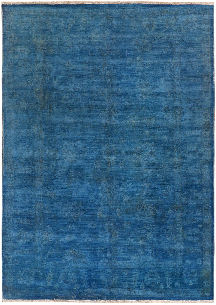 Steel Blue Overdyed 5'  11" x 8'  5" - No. QA90904