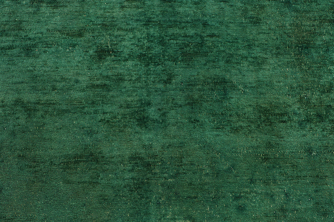 Sea Green Afghan Overdye Rug 9' 11" x 13' 2" Hand-Knotted close-up