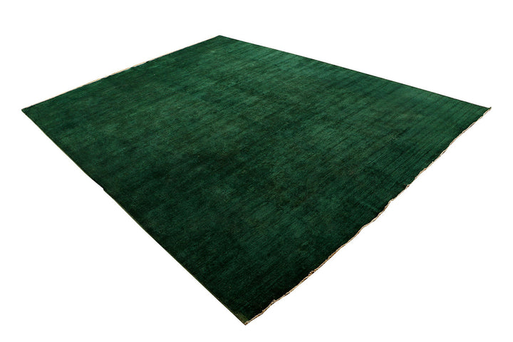 Sea Green Afghan Overdye Rug 9' 11" x 13' 2" Hand-Knotted border