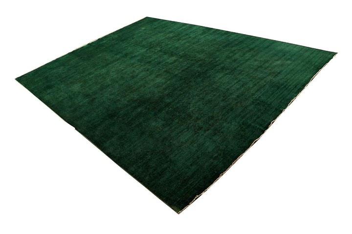 Sea Green Afghan Overdye Rug 9' 11" x 13' 2" Hand-Knotted field