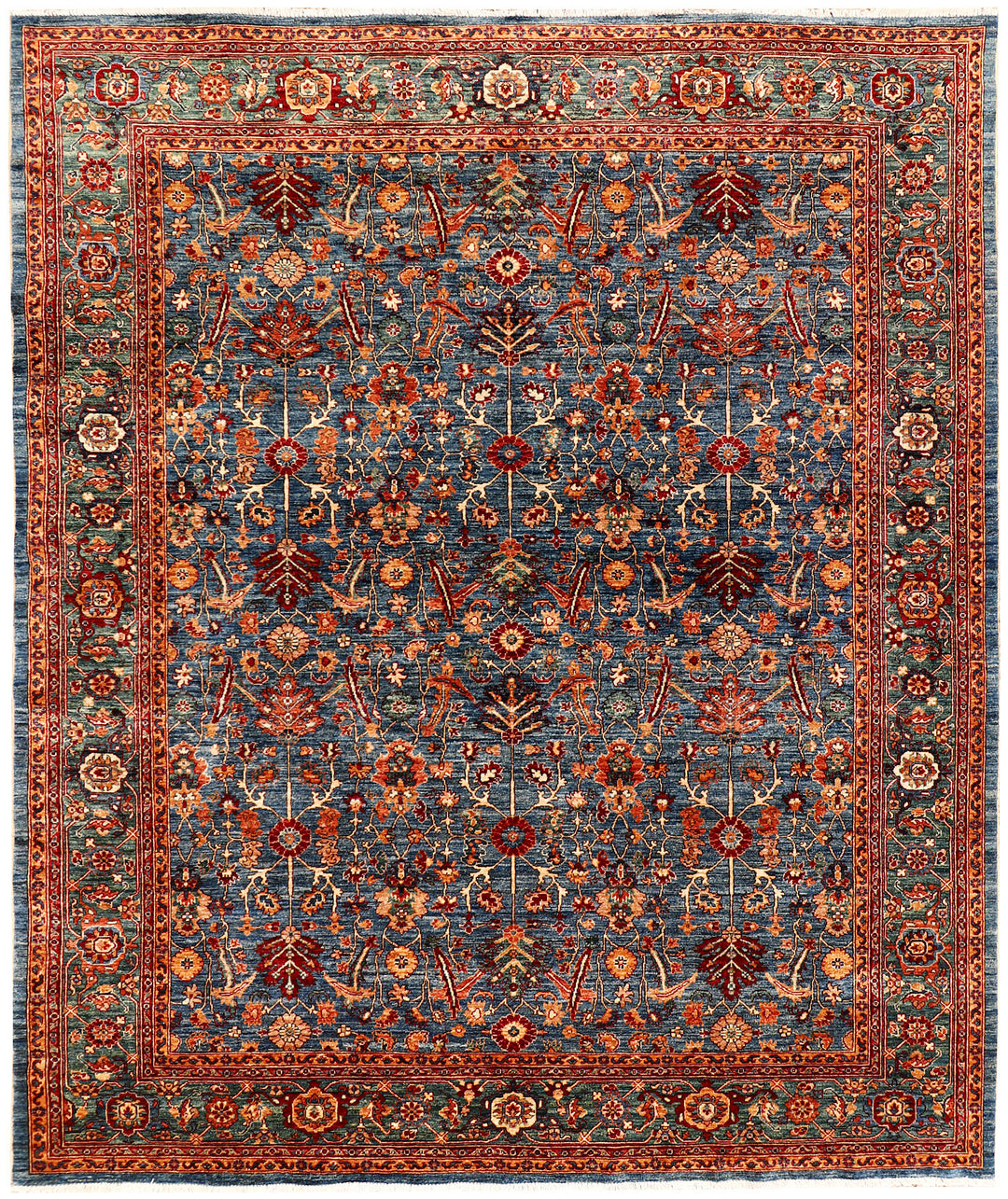 Slate Afghan Ziegler Rug 8'4" x 9'10" Hand-Knotted