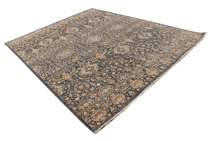 Grey Ikat 8'  x" 9'  11" - No. QA71233