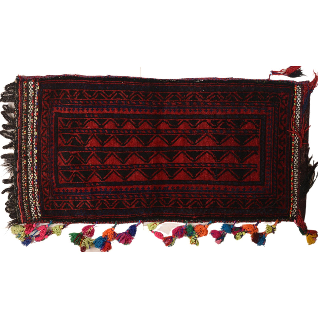 Red Afghan Balisht Rug 1' 7" x 3' 5" Hand-Knotted