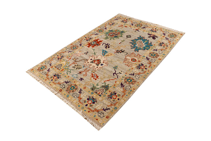 Tan Oushak 4'  1" x 5'  11" - No. QA60117