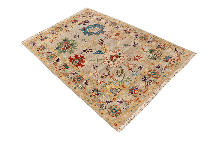 Tan Oushak 4'  1" x 5'  11" - No. QA60117