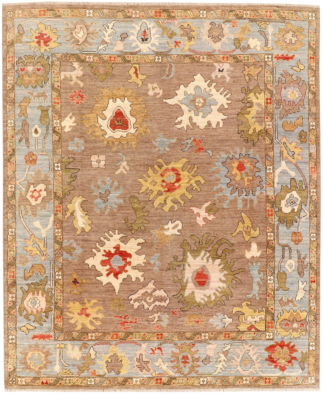 Afghan Oushak Rug 8'4" x 10'1" Hand-Knotted