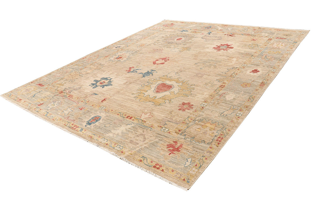 Tan Oushak 8'  11" x 11'  3" - No. QA80654