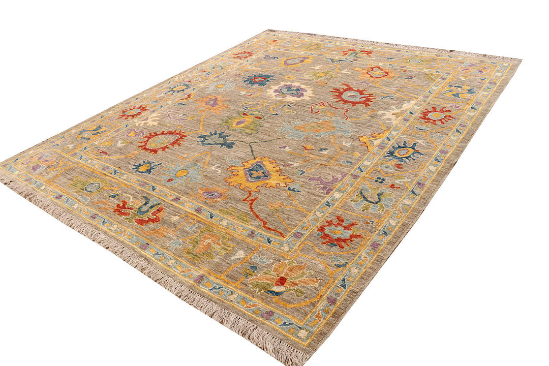 Tan Oushak 8'  2" x 9'  7" - No. QA33058