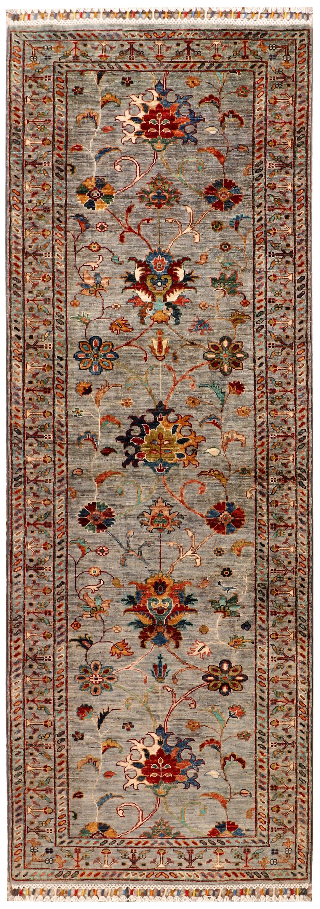 Afghan Kazak Rug 2' 10 x 8' 2 Hand-Knotted