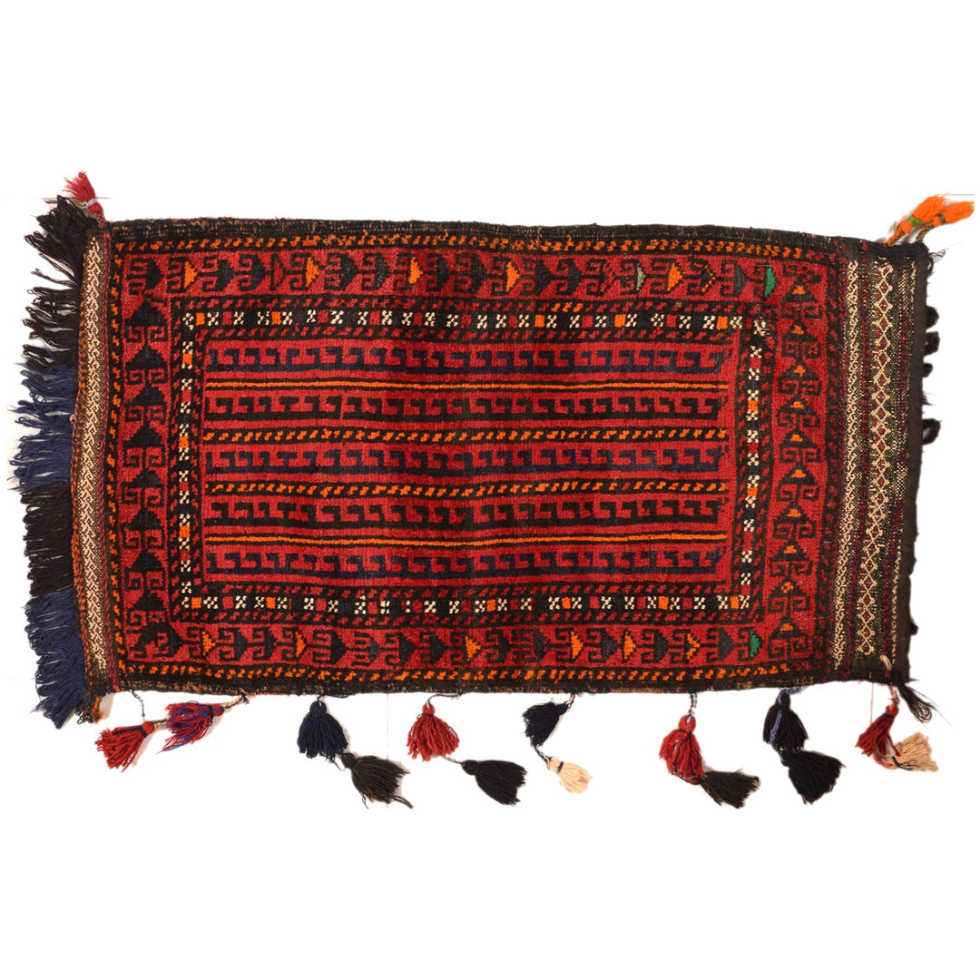Red Afghan Balisht Rug 1' 8" x 3' 3" Hand-Knotted