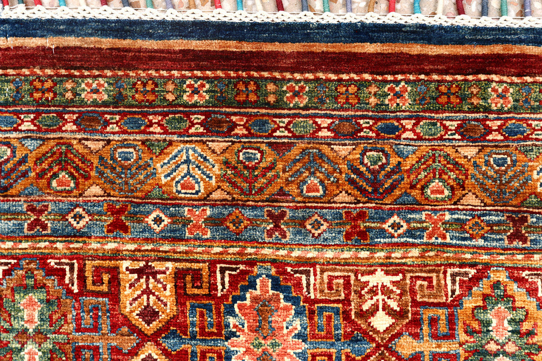 Multi Colored Kazak 2'  8" x 9'  11" - No. QA80981